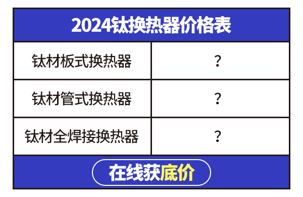 鈦換熱器價格表